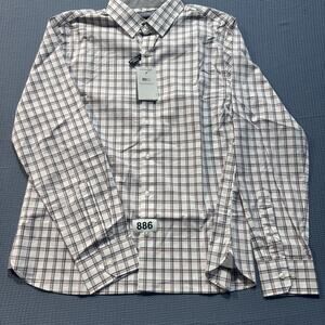 Van Heusen Men's Regular Fit Button Down Collar Dress Shirt Sz‎ L Brand New